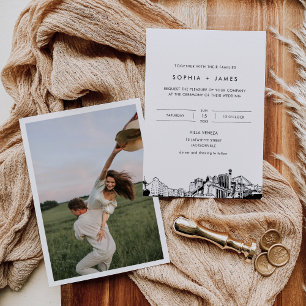 Jacksonville Skyline Wedding Invitation with Photo
