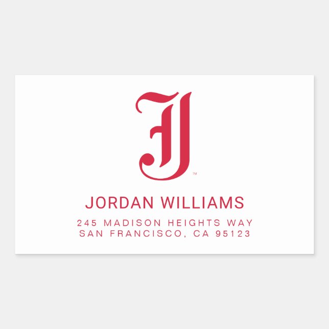 Jacksonville State University Classic JSU Letter Rectangular Sticker (Front)