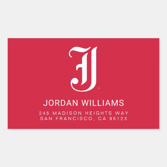 Jacksonville State University Classic JSU Letter Rectangular Sticker (Front)