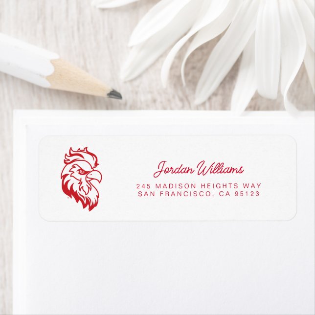 Jacksonville State University Gamecocks Red Eagle Return Address Label (Insitu)