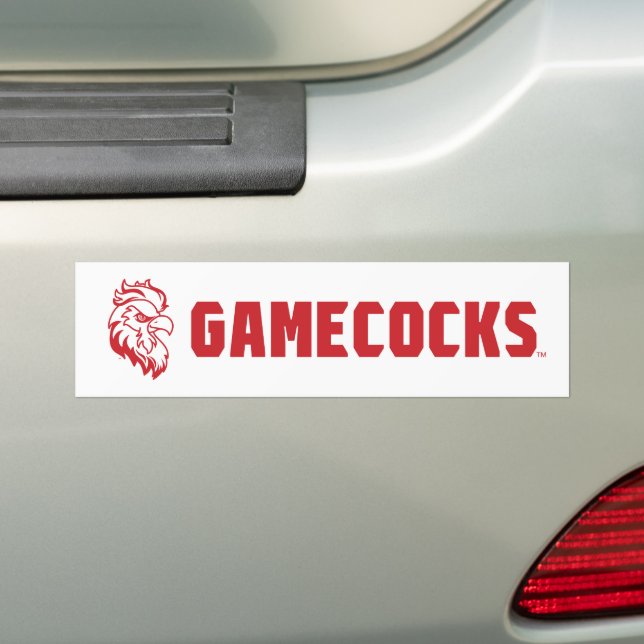 Jacksonville State University Gamecocks Red gameco Bumper Sticker (On Car)
