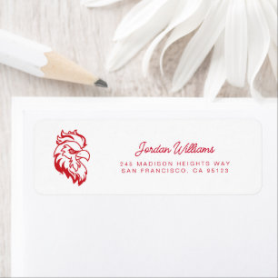 Jacksonville State University Gamecocks Red gameco Return Address Label