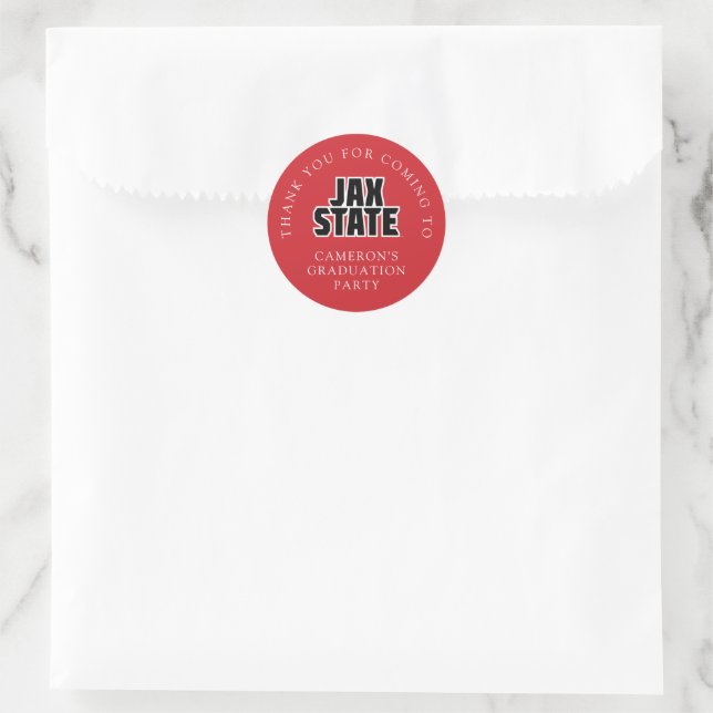 Jacksonville State University Graduation Classic Round Sticker (Bag)
