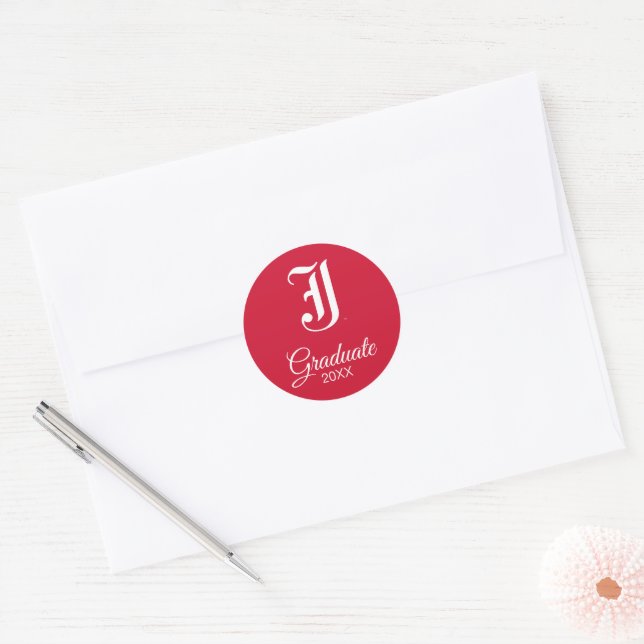Jacksonville State University Graduation Classic Round Sticker (Envelope)