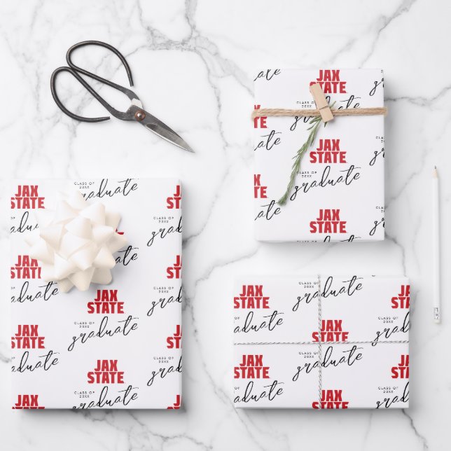 Jacksonville State University Graduation Wrapping Paper Sheet (Front)