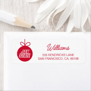 Jacksonville State University Holiday Return Address Label
