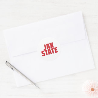 Jacksonville State University JAX STATE Bold Red Classic Round Sticker