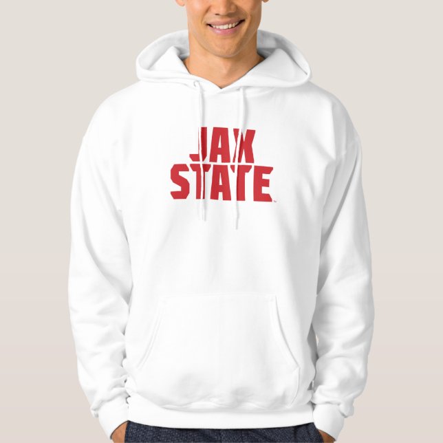 Jacksonville State University JAX STATE Bold Red Hoodie (Front)