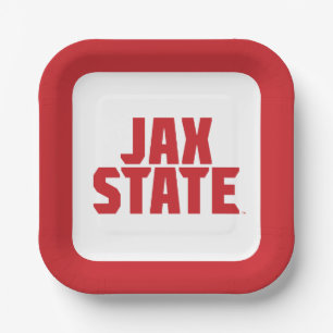 Jacksonville State University JAX STATE Bold Red Paper Plate