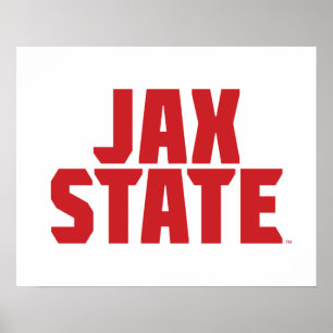 Jacksonville State University JAX STATE Bold Red Poster