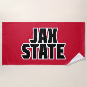 Jacksonville State University JAX STATE Bold Text Beach Towel