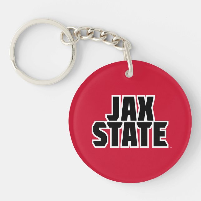 Jacksonville State University JAX STATE Bold Text Key Ring (Front)