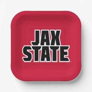 Jacksonville State University JAX STATE Bold Text Paper Plate