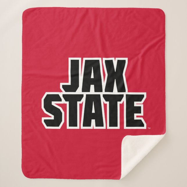 Jacksonville State University JAX STATE Bold Text Sherpa Blanket (Front)
