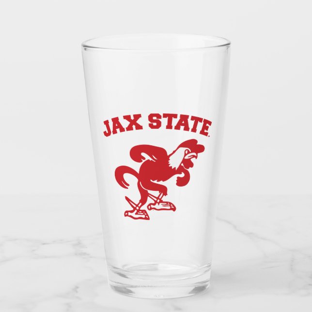 Jacksonville State University JAX State Gamecocks Glass (Front)