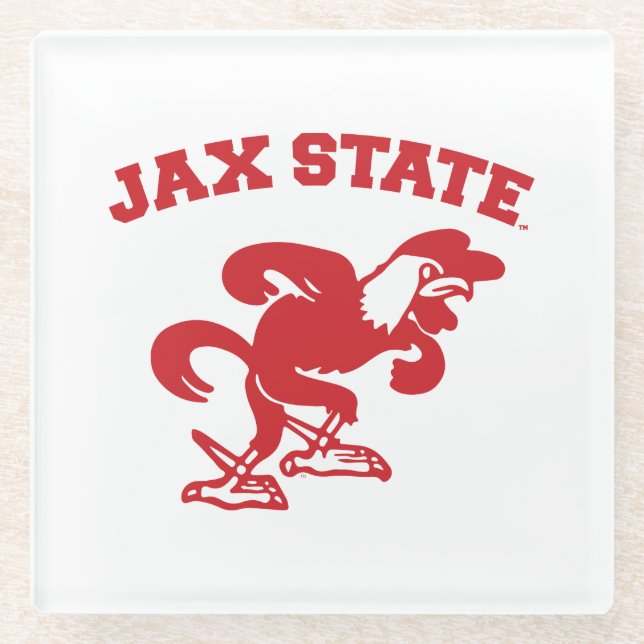 Jacksonville State University JAX State Gamecocks Glass Coaster (Front)