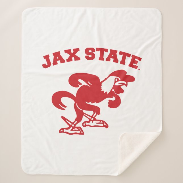 Jacksonville State University JAX State Gamecocks Sherpa Blanket (Front)
