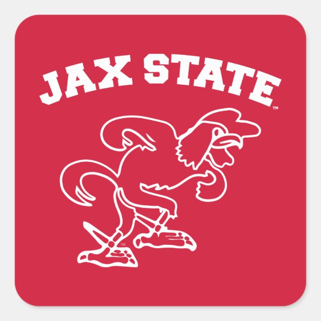 Jacksonville State University JAX State Gamecocks Square Sticker (Front)