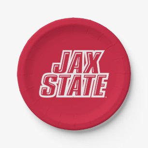 Jacksonville State University JAX STATE Logo Paper Plate