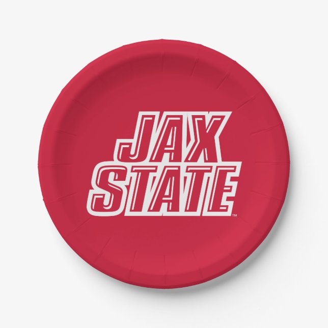 Jacksonville State University JAX STATE Logo Paper Plate (Front)