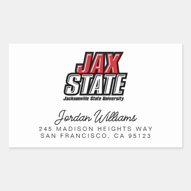 Jacksonville State University JAX STATE Logo Rectangular Sticker (Front)