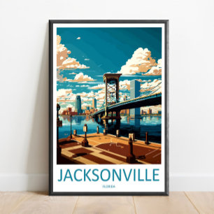 Jacksonville Travel Print Wall Art Jacksonville Wa