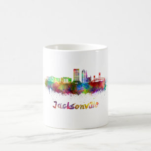 Jacksonville V2 skyline in watercolor Coffee Mug