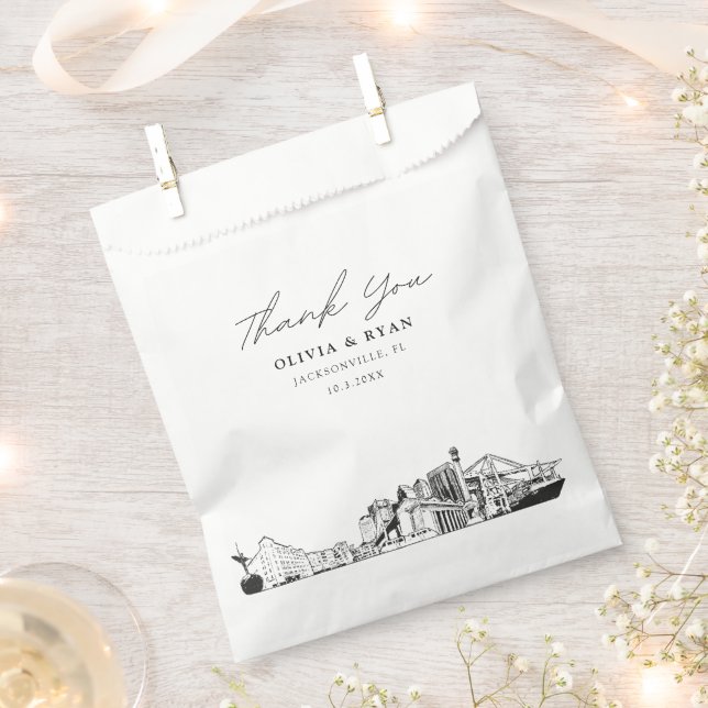 Jacksonville Wedding Personalised Favour Bag  (Clipped)