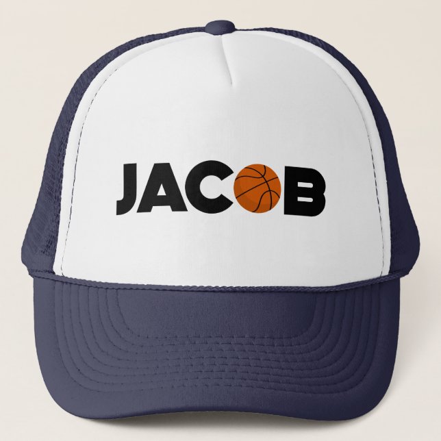 Jacob Basketball Trucker Hat (Front)