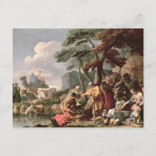 Jacob burying the strange gods under the oak postcard