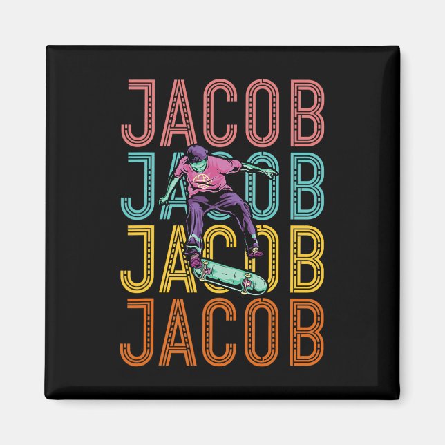 Jacob Custom Skateboarding Hob  Magnet (Front)