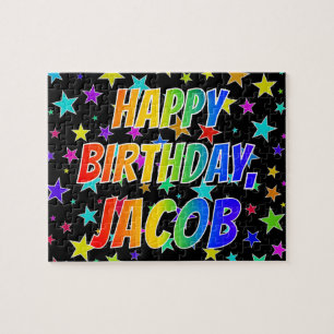 "JACOB" First Name, Fun "HAPPY BIRTHDAY" Jigsaw Puzzle