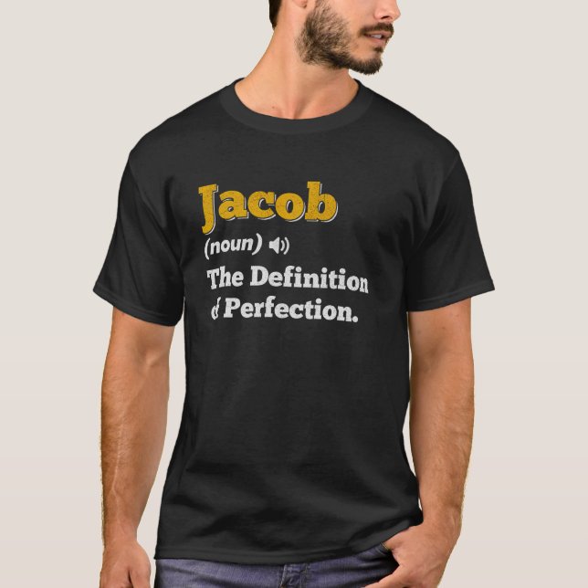 Jacob Gift Name Personalised Birthday Funny Christ T-Shirt (Front)