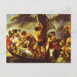 Jacob Jordaens- Ferry Boat to Antwerp Postcard