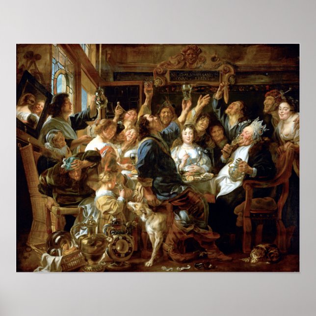 Jacob Jordaens The Feast of the Bean King Poster (Front)