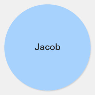 Jacob Light Blue Kids Name Sticker Personalised