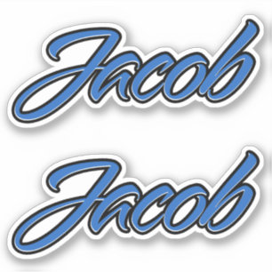 Jacob name blue sticker sticker sticker embroiders