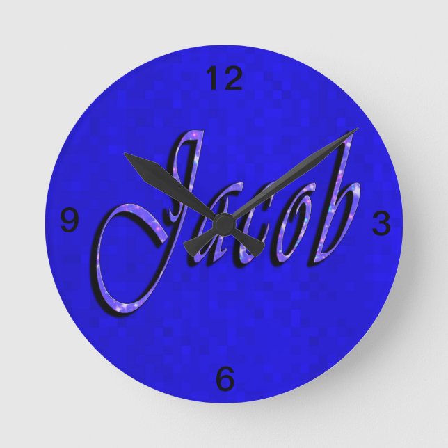 Jacob Name Logo , Round Clock (Front)