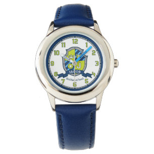 Jacob name meaning crest letter J bear blue green Watch