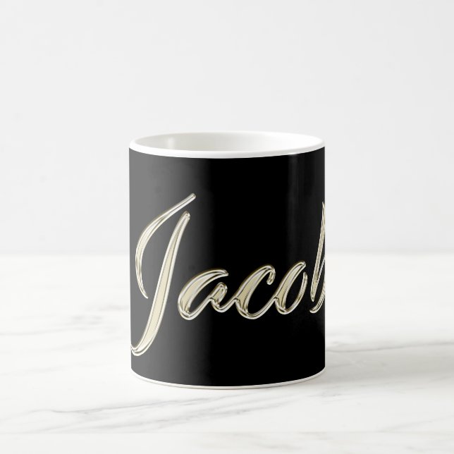 Jacob Name whitegold Tasse Teetasse Kaffetasse Coffee Mug (Center)