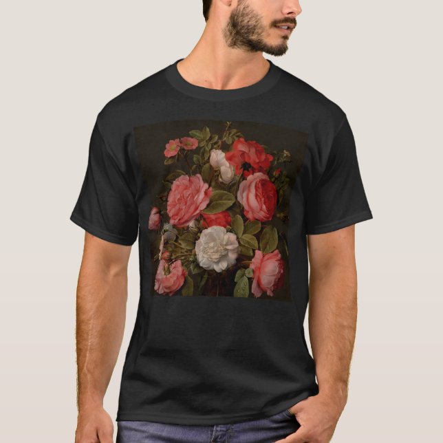 Jacob Van Hulsdonck Roses In A Glass Vase C. 1640 T-Shirt (Front)