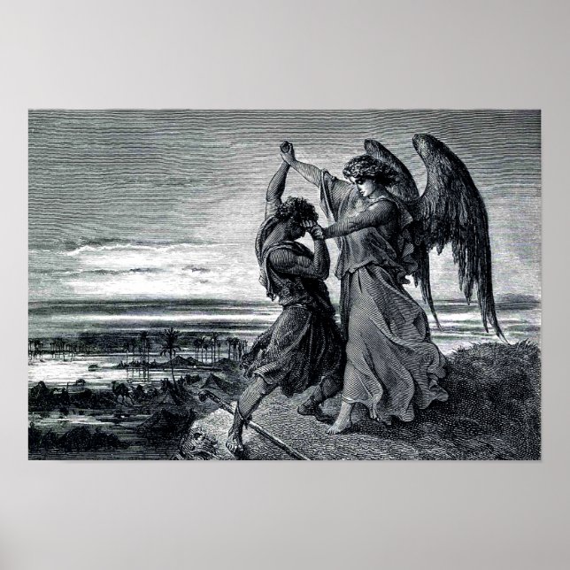 Jacob Wrestles with the Angel (Gen. 32:24-32) Poster (Front)
