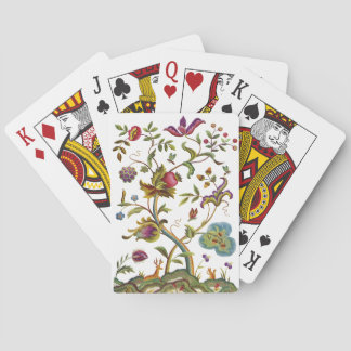 Jacobean Crewel Embroidery Tree of Life Playing Cards