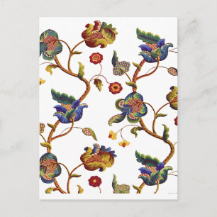 Jacobean Embroidered Albemarle Pattern Postcard