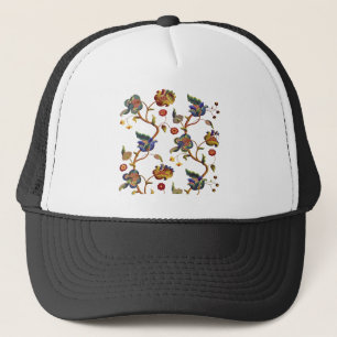Jacobean Embroidered Albemarle Pattern Trucker Hat