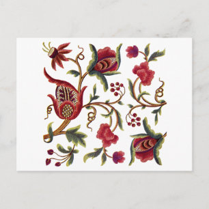 Jacobean Embroidery Postcard