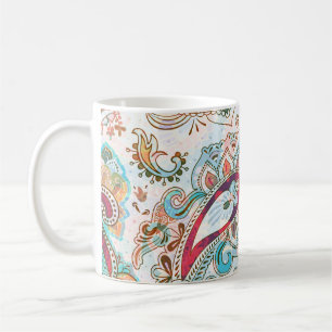 Jacobean Ethnic Floral Pattern Coffee Mug