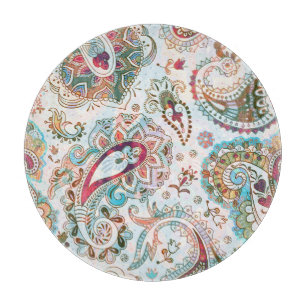 Jacobean Ethnic Floral Pattern Cutting Board