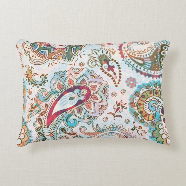 Jacobean Ethnic Floral Pattern Decorative Cushion (Front)