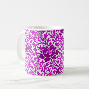Jacobean Floral, Amethyst Purple and Lilac  Coffee Mug